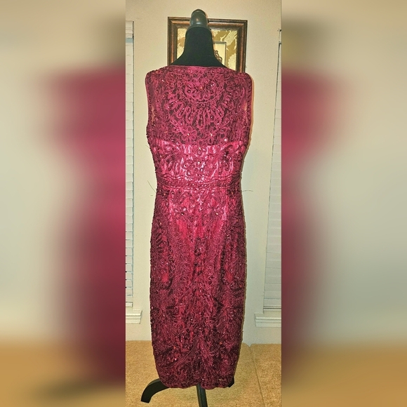 Mary Queen  embroidered V-neck Cocktail dress size XL color Burgundy. - Picture 2 of 2